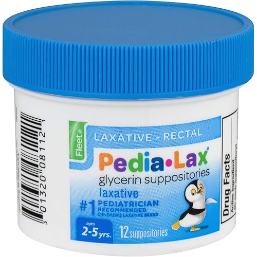Fleet Pedia-Lax Glycerin Suppositories for Ages 2-5, 12-Count per Pack 2-Pack Total