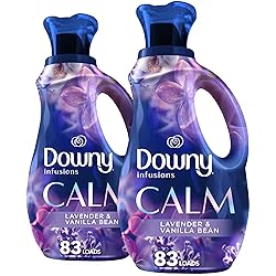 Downy Infusions Laundry Fabric Softener Liquid, Calm Scent, Lavender & Vanilla Bean, 166 Total Loads Pack of 2