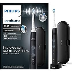 Philips Sonicare ProtectiveClean 5100 Gum Health, Rechargeable Electric Power Toothbrush, Black, HX685060