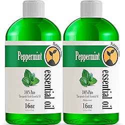 2 Pack 16oz - Bulk Size Peppermint Essential Oil 32 Ounce Total - Therapeutic Grade Essential Oil - 16 Fl Oz Bottles
