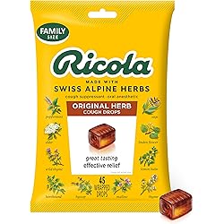 Ricola Original Herb Cough Drops, 45 Drops, Unique Swiss Natural Herbal Formula With Menthol, For Effective Long Lasting Relief, For Coughs, Sore Throats Due To Colds, Count Size May Vary