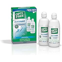 Opti-Free Puremoist Multi-Purpose Disinfecting Solution with Lens Case, 10 Fl Oz Pack of 2