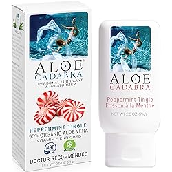 Aloe Cadabra Natural Organic Personal Lubricant, Flavored Peppermint Lube, 2.5 Ounce