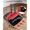 Broom and Dustpan Set, Broom and Dustpan, Broom and Dustpan Set for Home, Upgrade 52" Long Handle Broom with Stand Up Dustpan Combo Set for Office Home Kitchen Lobby Floor Use, Dust pan and Broom Set