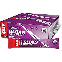 CLIF BLOKS - Energy Chews - Mountain Berry - Non-GMO - Plant Based Food - Fast Fuel for Cycling and Running -Workout Snack2.1 Ounce Packet, 18 Count - Assortment May Vary