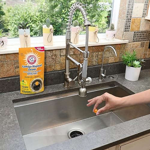 Arm & Hammer 12-Count Sink Garbage Disposal Cleaner, Freshener & Deodorizer Capsules Citrus Scent, with Power of Baking Soda New Packaging