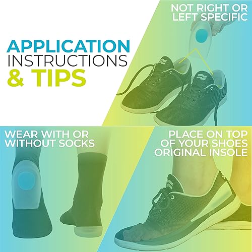 BraceAbility Heel Spur Cups | Medical-Grade Silicone Plantar Fasciitis Insole Cushion Pads, Gel Foot Orthotic & Shoe Insert Protectors Pair - Large