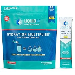 Liquid I.V. Hydration Multiplier - Strawberry - Hydration Powder Packets | Electrolyte Drink Mix | Easy Open Single-Serving Stick | Non-GMO | 16 Sticks