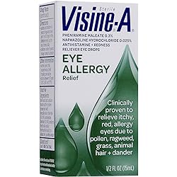 Visine -A Eye Allergy Relief, Antihistamine & Redness Reliever Eye Drops-0.5 oz