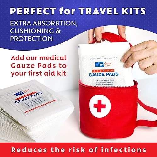 100pc Large Sterile Gauze Pads 4x4 Sterile for Wounds Bulk - 12ply Woven Gauze Sponges 4x4 Sterile - USP IV Thick Breathable Mesh 4x4 Gauze Pads Sterile for Enhanced Absorption - First Aid Medical