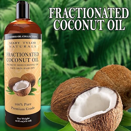 Fractionated Coconut Oil 16 oz, Premium 100% Pure and Natural, Excellent Carrier Oil, Perfect for Hair and Skin Care by Mary Tylor Naturals