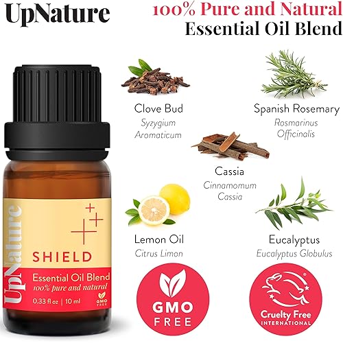 Shield Essential Oil Blend - 100% Pure Essential Oil - Keep Immunity On Guard - Relieves Sickness & Cough