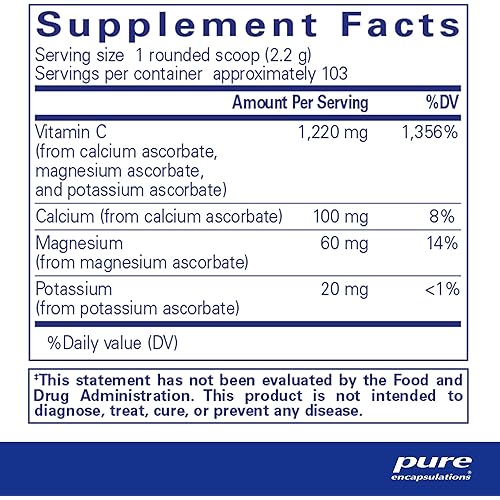 Pure Encapsulations - Buffered Ascorbic Acid Powder - Vitamin C Supplement for Sensitive Individuals - 8 Ounces