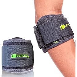 SENTEQ Elbow Brace Support Strap - Forearm Compression Sleeve, Tennis Elbow Brace for Men and Women, Fit Wrap Band for Weightlifting, Tennis, Golf Pressure Relief & Sports Injury Recovery, 1ct, 1-Pack