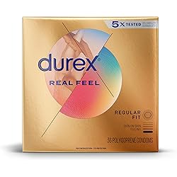 Condoms for Sex, Non Latex Durex Avanti Bare Real Feel Lubricated Condoms, Regular Fit, Non Latex Condoms for Men with Natural Skin on Skin Feeling, FSA and HSA Eligible Packaging may Vary,36 Count