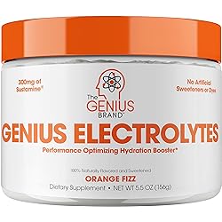 Genius Electrolyte Powder – Natural Hydration Booster | Endurance Supplement with Electrolytes Potassium, Magnesium, Zinc - Sugar Free, Vegan, Keto Friendly Energy - Orange Fizz Drink Mix, 30 Sv