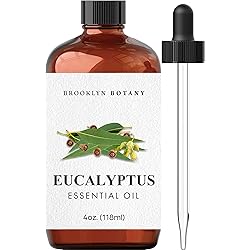 Brooklyn Botany Eucalyptus Essential Oil – 100% Pure and Natural – Therapeutic Grade Essential Oil with Dropper - Eucalyptus Oil for Aromatherapy and Diffuser - 4 Fl. OZ