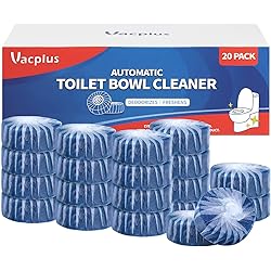Vacplus Toilet Bowl Cleaners, Ultra-Clean Toilet Cleaners for Deodorizing & Descaling, Long-Lasting Blue Toilet Bowl Cleaner Tablets with Sustained-Release Technology Against Tough Stains 20 PACK