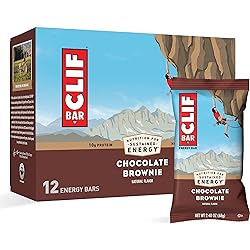 CLIF BARS - Energy Bars - Chocolate Brownie - Made with Organic Oats - Plant Based Food - Vegetarian - Kosher 2.4 Ounce Protein Bars, 12 Count Packaging May Vary