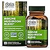 Gaia Herbs Immune Mushroom Blend - Immune Support Mushroom Supplement for Year-Round Health - with Reishi, Cordyceps, Turkey Tail, Shiitake, and Chaga Mushrooms - 40 Vegan Capsules 40-Day Supply
