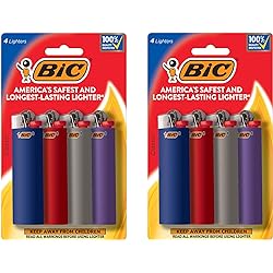 BIC Classic Lighter, Assorted Colors, 8-Pack Colors and Packaging May Vary