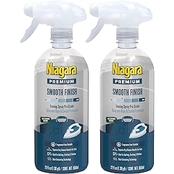 NIAGARA Spray Starch 22 Oz, 2 Pack Trigger Pump Liquid Starch for Ironing, Non-Aerosol Spray on Starch, Reduces Ironing Time, No Flaking, Sticking or Clogging, Biodegradable Ingredients, Recyclable