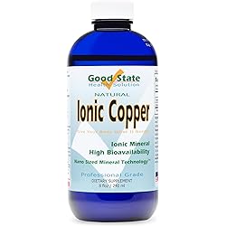 Good State Liquid Ionic Copper 96 servings at 2mg elemental, plus 2 mg fulvic acid - 8 fl oz