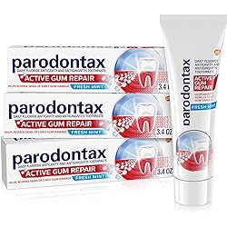Parodontax Active Gum Repair Toothpaste, Gum Toothpaste To Help Reverse Signs Of Early Gum Disease For Gum Health, Fresh Mint Flavored - 3.4 Oz x 3