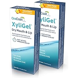 OraCoat XyliGel 2 PACK Soothing Dry Mouth Moisturizing Relief Gel with Xylitol, Sugar Free, for Dry Mouth, Stimulates Saliva Production, Non-Acidic, Daytime and Night Time Use