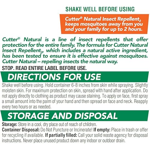 Cutter Natural Insect Repellent2, Aerosol, 6-Ounce