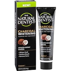 The Natural Dentist Charcoal Whitening SLS-Free Toothpaste, Cocomint, 5 Ounce Tube