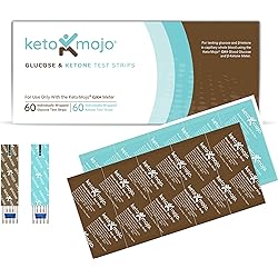 KETO-MOJO Test Strip Combo Pack for Use ONLY with The New GK Meter | 60 Blood Glucose 60 Blood Ketone 120ct