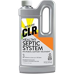 CLR Septic Tank Treatment, Healthy Septic System Microbial Support Treatment for Toilets, Drains, Pipes, RVs and Campers, 3 Month Supply, 14 Ounce Bottle