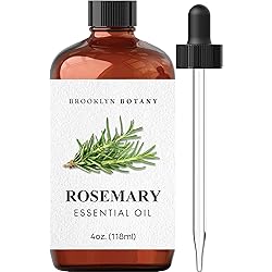 Brooklyn Botany Rosemary Essential Oil – 100% Pure and Natural – Therapeutic Grade Essential Oil with Dropper - Rosemary Oil for Aromatherapy and Diffuser - 4 Fl. OZ
