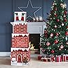 Christmas Stackable Gift Boxes Set Xmas Nesting Box Soldier Present Stacking Boxes Chimney Christmas Box Decorations Wrapping Party Decor Chimney, 4 Pieces