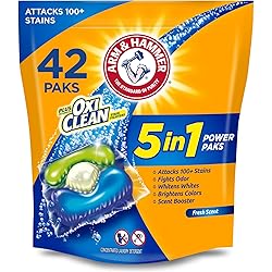 Arm & Hammer Plus Oxi Clean Concentrated Laundry Detergent, Fresh Scent, 42 Little Power Paks