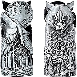 Metal Lighter Case Fits BIC in Moon Hound Wolf Design Standard Lighter J6 Sleeve Cover