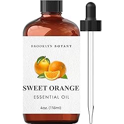 Brooklyn Botany Sweet Orange Essential Oil – 100% Pure and Natural – Therapeutic Grade Essential Oil with Dropper – Sweet Orange Oil for Aromatherapy and Diffuser - 4 Fl. OZ