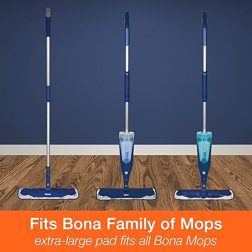 Bona Microfiber Cleaning Pad, for Hardwood and Hard-Surface Floors, fits Bona Family of Mops, 3 Pack