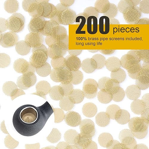 Scotte 200 pcs 38 Inch Brass Pipe Screens,9.5mm0.375in Metal Pipe Filter Screen with Storage Box