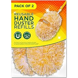 Millifiber Microfiber Reusable Refills for Swiffer Hand Duster, 360 Degree Dry Duster Heavy Duty Refills, 2-Pack Handle is Not Included