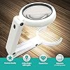 Magnifying Glass with 8 LED Lights, Handsfree Magnifier, [5X11X] Dual Magnification Lens, Gentle & Bright Light Settings- Ideal for Reading Books, Jewlery, Coins, Craft & Hobbies