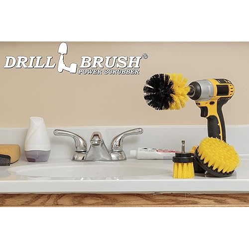 Drill Brush – Drill Scrubber Attachment – Brush for Drill – Drill Brush Rims – Brush Scrubber – Power Scrubber Brush – Carpet Drill Brush – Bathtub Cleaner – Grout Brush – Drill Brush Attachment Set
