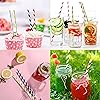 Paper Straws,200 Pcs Paper Drinking Straws For Wedding Party Restaurant Juice, Coffee Cold Drinks, Dessert and Diy Decoration Stripe