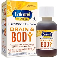Enfamil Baby Vitamins Enfamil Poly-Vi-Sol 8 Multi-Vitamins & Iron Supplement Drops for Infants & Toddlers, Supports Growth & Development, 50 mL Dropper Bottle Packaging May Vary
