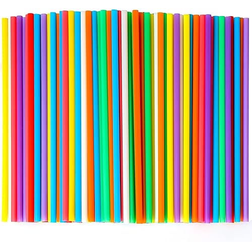 500 Pcs Colorful Disposable Drinking Plastic Straws.0.23'' diameter and 8.26" long-8 Colors
