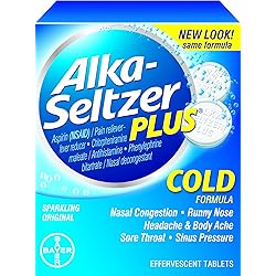 Alka-seltzer Plus Cold Medicine, 20-Count Pack of 2