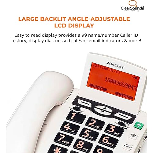 ClearSounds CSC600 UltraClear Amplified Corded Phone with Medical Emergency Buttons - Single-Line Operation, AC Powered