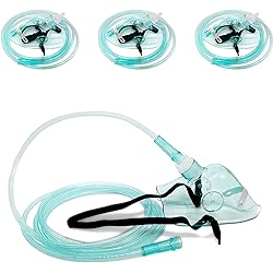3 Pack Adult Elongated Oxygen Mask for Oxygen Generator with 6.6' Tubing and Adjustable Elastic StrapSize XL
