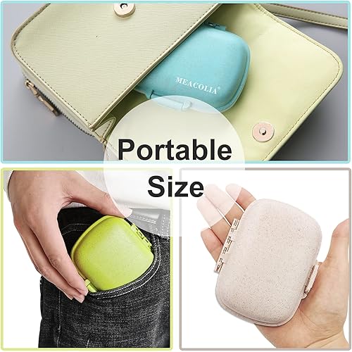 3 Pack 8 Compartments Travel Pill Organizer Moisture Proof Small Pill Box for Pocket Purse Daily Pill Case Portable Medicine Vitamin Holder Container BlueGreenKhaki